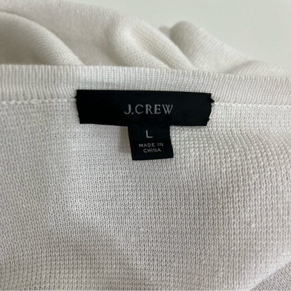 J.Crew White Linen Blend Open Duster Long Sleeve Cardigan Sweater - Picture 8 of 14